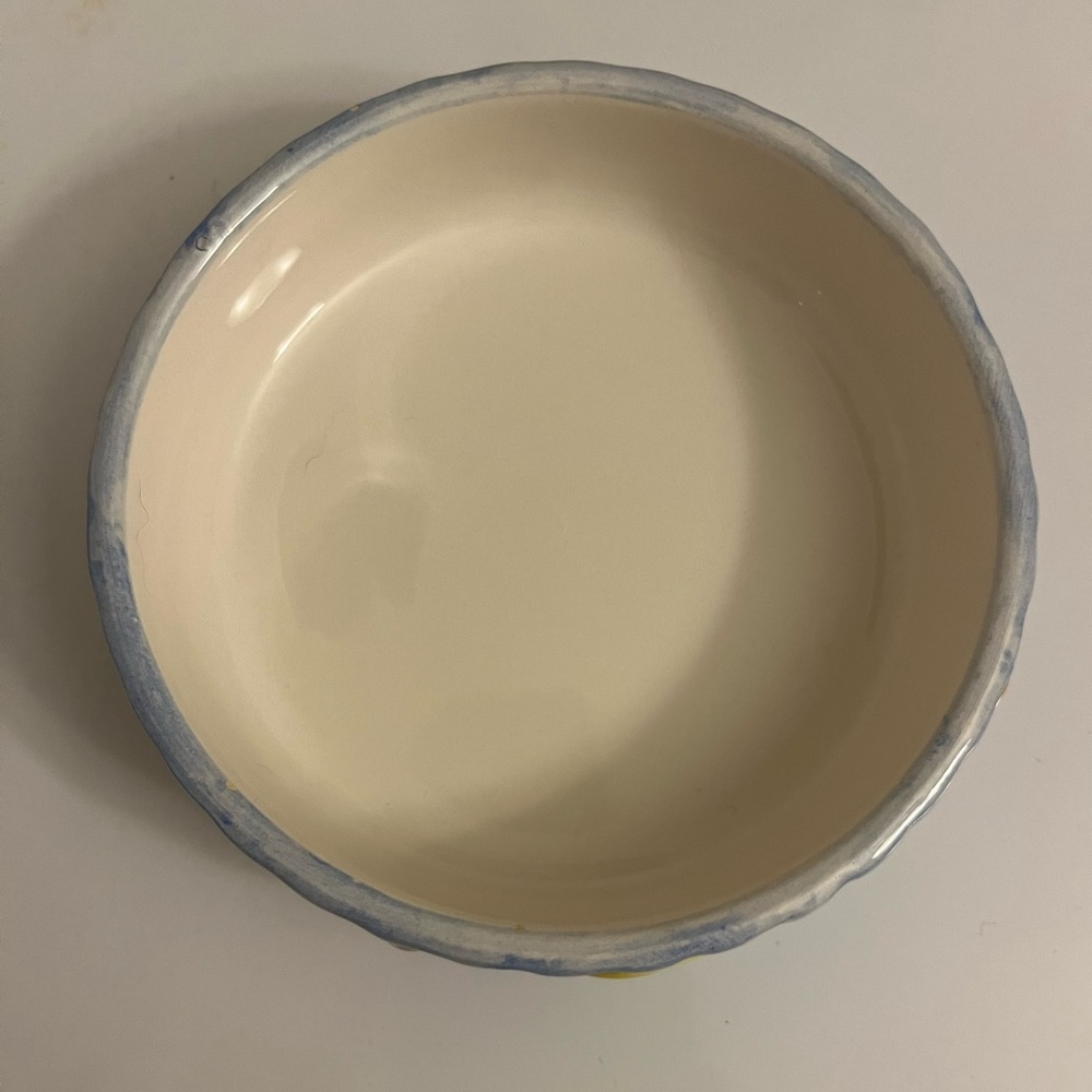 🔥 Host Pick Cat Dish Bowl Ceramic Goldfish Fish Light Blue Yellow Pets Supplies - Picture 2 of 3